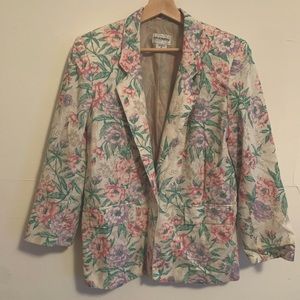 🌸 Vintage 1980s floral blazer 🌸 Leslie Fay